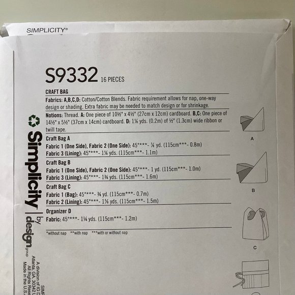 Simplicity S9332 Sewing Pattern - Picture 4 of 5